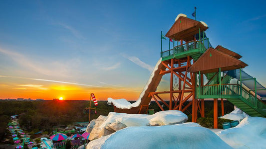 See a summer breeze blow away a winter storm at Blizzard Beach!